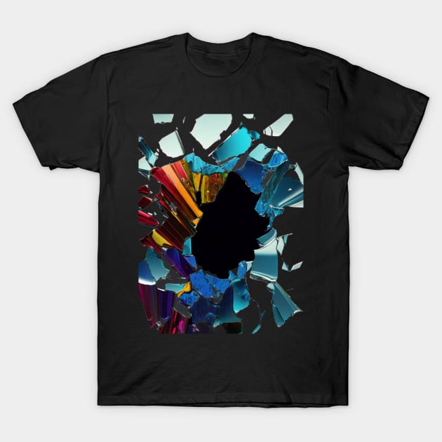 Colourfull broken glass T-Shirt by newcoloursintheblock